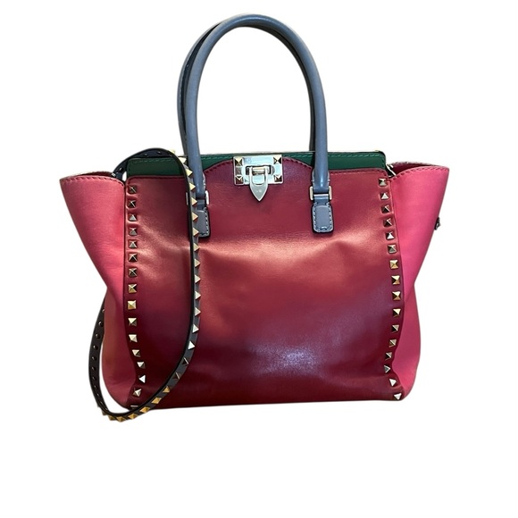 Valentino Garavani Rockstud Multicolor Medium Tote | Leather | Color Block - Picture 5 of 16